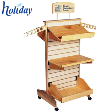 Customized Durable Wood Fruit Display Rack For Retail Supermarket